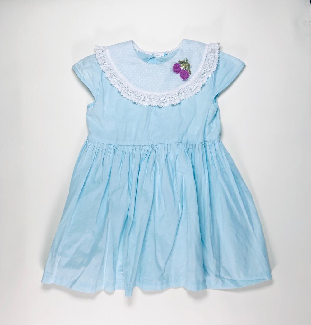 HANDMADE VINTAGE BLUE GIRLS DRESS SIZE 2/3